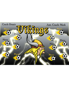 Vikings Soccer 9oz Fabric Team Banner DIY Live Designer