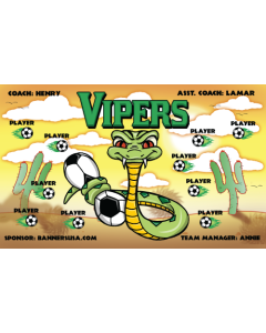 Vipers Soccer 9oz Fabric Team Banner DIY Live Designer