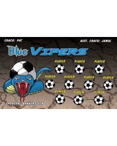 Blue Vipers Soccer 9oz Fabric Team Banner DIY Live Designer