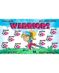Warriors Soccer 9oz Fabric Team Banner DIY Live Designer