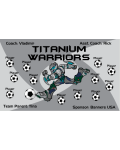 Titanium Warriors Soccer 9oz Fabric Team Banner DIY Live Designer