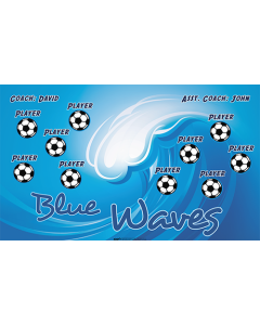 Blue Waves Soccer 9oz Fabric Team Banner DIY Live Designer