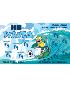 HB Waves Soccer 9oz Fabric Team Banner DIY Live Designer