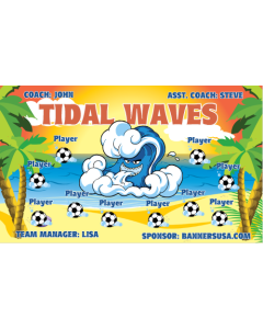 Tidal Waves Soccer 9oz Fabric Team Banner DIY Live Designer