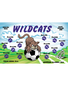Wildcats Soccer 9oz Fabric Team Banner DIY Live Designer