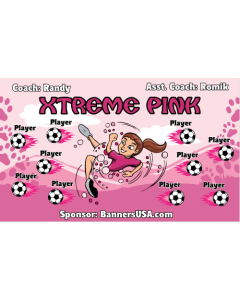 Xtreme Pink Soccer 9oz Fabric Team Banner DIY Live Designer