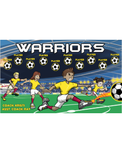 Warriors Soccer 9oz Fabric Team Banner DIY Live Designer