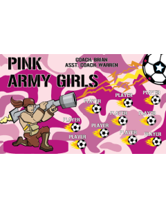 Pink Army Girls Soccer Fabric Team Banner Live Designer