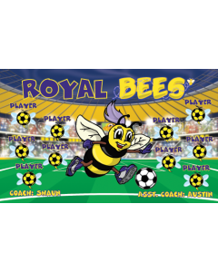 Royal Bees Soccer 9oz Fabric Team Banner DIY Live Designer