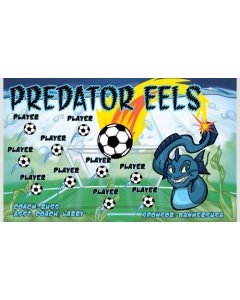 Predator Eels Soccer 9oz Fabric Team Banner DIY Live Designer