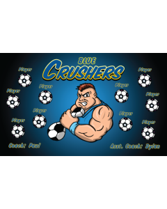 Blue Crushers Soccer 9oz Fabric Team Banner DIY Live Designer