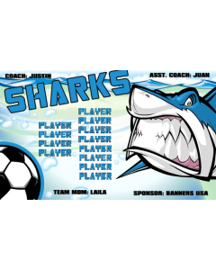 Sharks Soccer 13oz Vinyl Team Banner DIY Live Designer