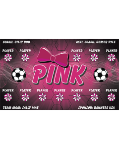 Pink Soccer 13oz Vinyl Team Banner DIY Live Designer