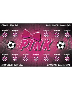 Pink Soccer 9oz Fabric Team Banner DIY Live Designer