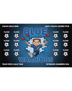 Blue Warriors Soccer 13oz Vinyl Team Banner DIY Live Designer