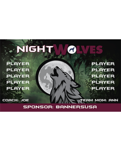 Night Wolves Soccer 9oz Fabric Team Banner DIY Live Designer