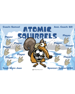 Atomic Squirrels Soccer Fabric Team Banner Live Designer