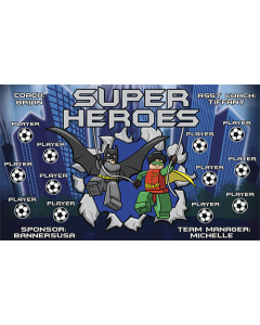 Super Heroes Soccer 9oz Fabric Team Banner DIY Live Designer