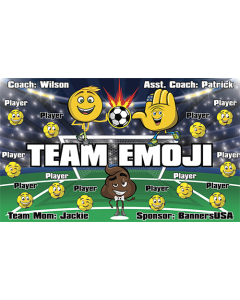 Team Emoji Soccer 9oz Fabric Team Banner DIY Live Designer