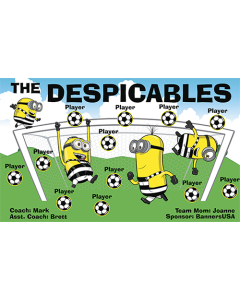 Despicables Soccer 9oz Fabric Team Banner DIY Live Designer