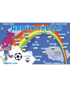 Happy Trolls Soccer 9oz Fabric Team Banner DIY Live Designer