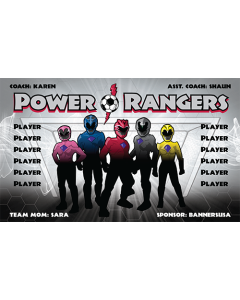 Power Rangers Soccer 9oz Fabric Team Banner DIY Live Designer