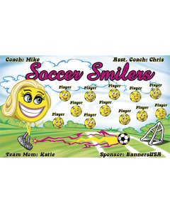 Soccer Smilers Soccer 9oz Fabric Team Banner DIY Live Designer