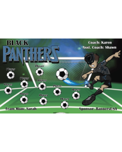 Black Panthers Soccer 9oz Fabric Team Banner DIY Live Designer