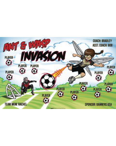 Ant & Wasp Invasion Soccer Fabric Team Banner Live Designer
