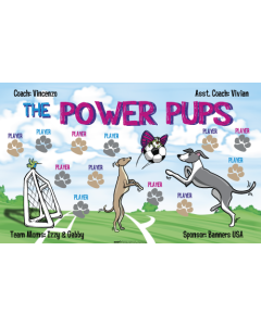 Power Pups Soccer 9oz Fabric Team Banner DIY Live Designer