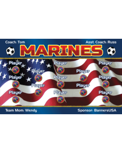 Marines Soccer 9oz Fabric Team Banner DIY Live Designer