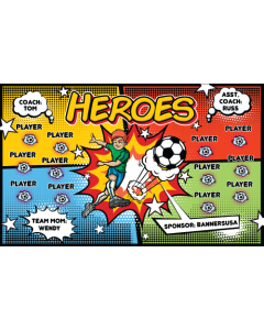 Heroes Soccer 9oz Fabric Team Banner DIY Live Designer