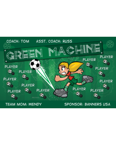 Green Machine Soccer 13oz Vinyl Team Banner DIY Live Designer
