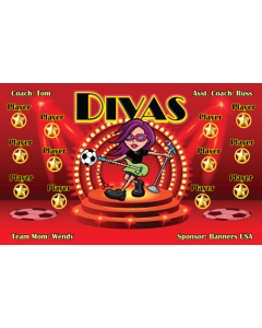 Divas Soccer 9oz Fabric Team Banner DIY Live Designer