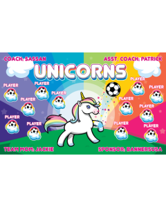 Unicorns Soccer 9oz Fabric Team Banner DIY Live Designer