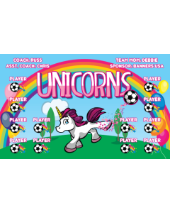 Unicorns Soccer 13oz Vinyl Team Banner DIY Live Designer