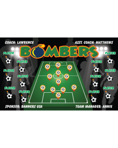 Bombers Soccer 9oz Fabric Team Banner DIY Live Designer