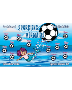 Sparkling Mermaids Soccer 13oz Vinyl Team Banner DIY Live Designer