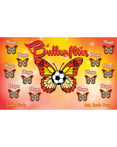 Butterflies Soccer 9oz Fabric Team Banner DIY Live Designer
