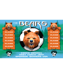 Bears Soccer 9oz Fabric Team Banner DIY Live Designer