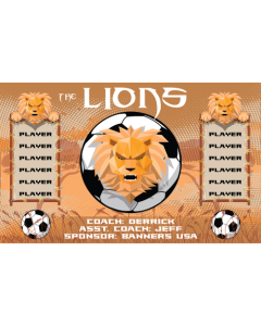 Lions Soccer 9oz Fabric Team Banner DIY Live Designer