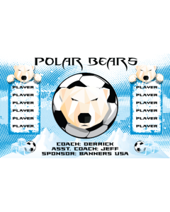 Polar Bears Soccer 9oz Fabric Team Banner DIY Live Designer