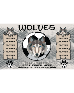 Wolves Soccer 9oz Fabric Team Banner DIY Live Designer