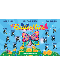 Butterflies Soccer 13oz Vinyl Team Banner DIY Live Designer