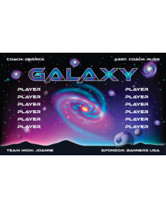 Galaxy Soccer 9oz Fabric Team Banner DIY Live Designer