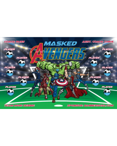 Masked Avengers Soccer 9oz Fabric Team Banner DIY Live Designer