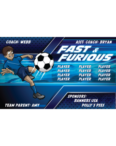 Fast & Furious Soccer 9oz Fabric Team Banner DIY Live Designer
