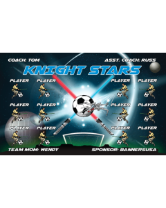 Knight Stars Soccer 9oz Fabric Team Banner DIY Live Designer