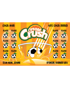 Orange Crush Soccer 9oz Fabric Team Banner DIY Live Designer