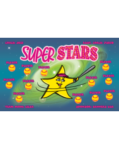 Super Stars Softball 13oz Vinyl Team Banner DIY Live Designer